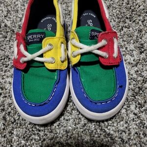 Sperry Top-Sider Shoes Toddler Boys 8 Multicolor Tuck JR Boat Deck Slip On